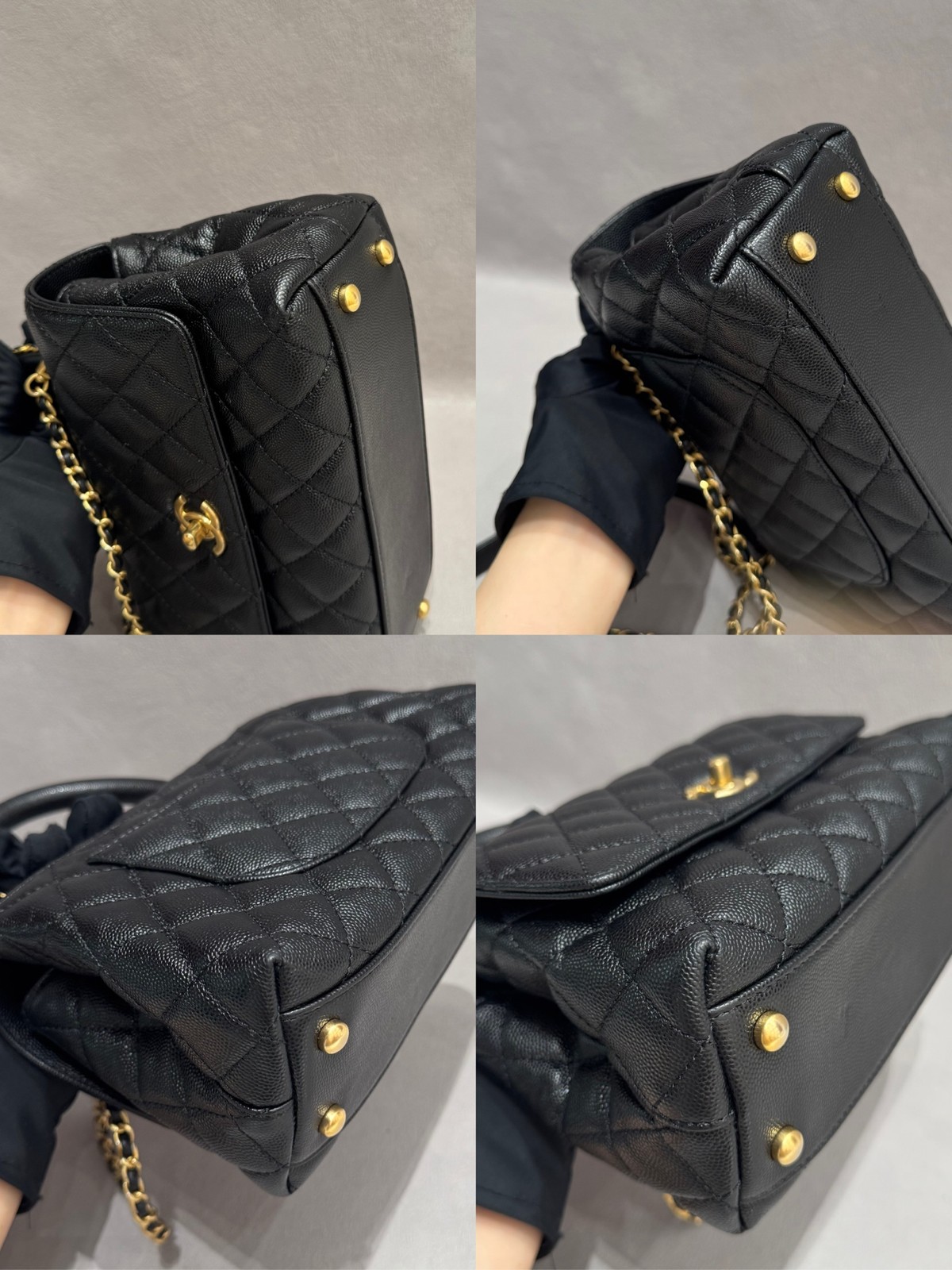 Chanel Coco Handle Small Black Caviar Leather Top Handle Crossbody Bag US Ship