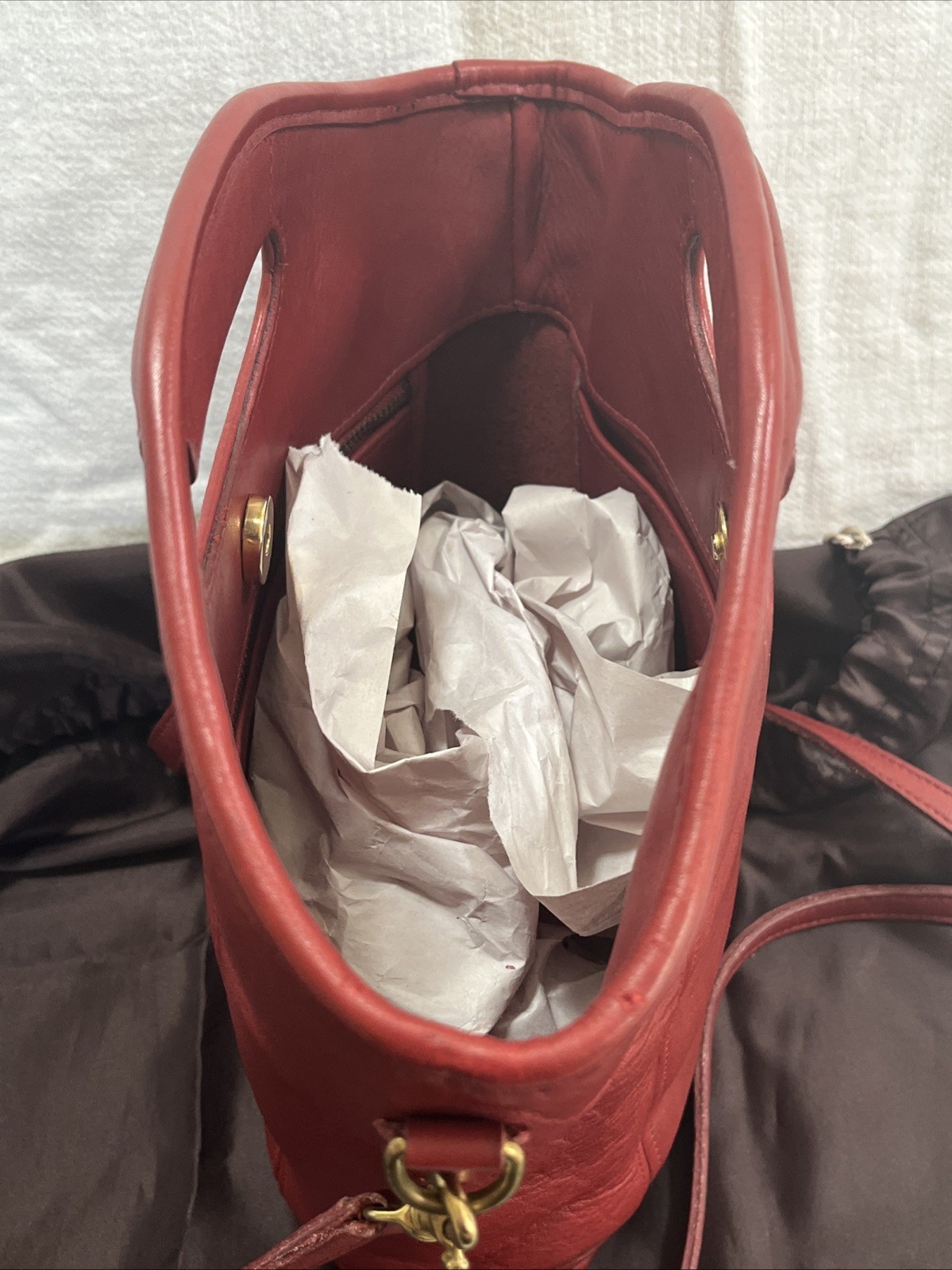 Coach 9993 Vintage 90’s Maroon Red Mini Shopper Leather Top Handle Tote EVC