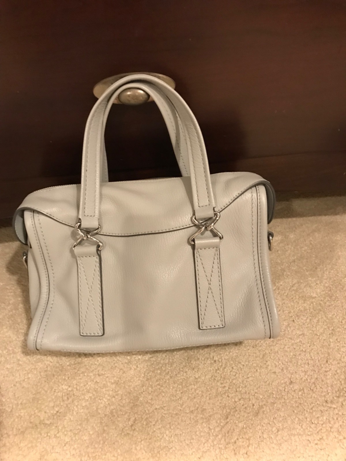 marc jacobs satchel grey stone leater excellent condition