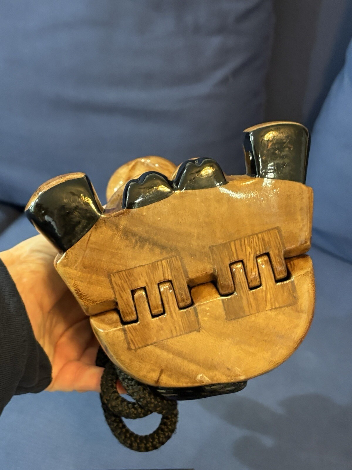 Original Design by Timmy Woods Beverly Hills Donkey Acacia Wood Shoulder Bag