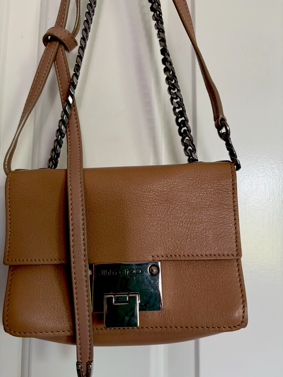 Jimmy Choo Champagne Lether Rebel Shoulder Bag