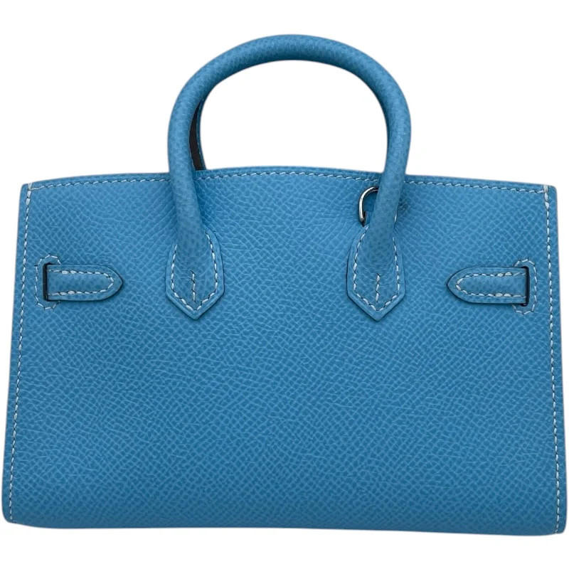 HERMES Tiny Birkin Blue Epsom Leather Shoulder Bag #OKB302