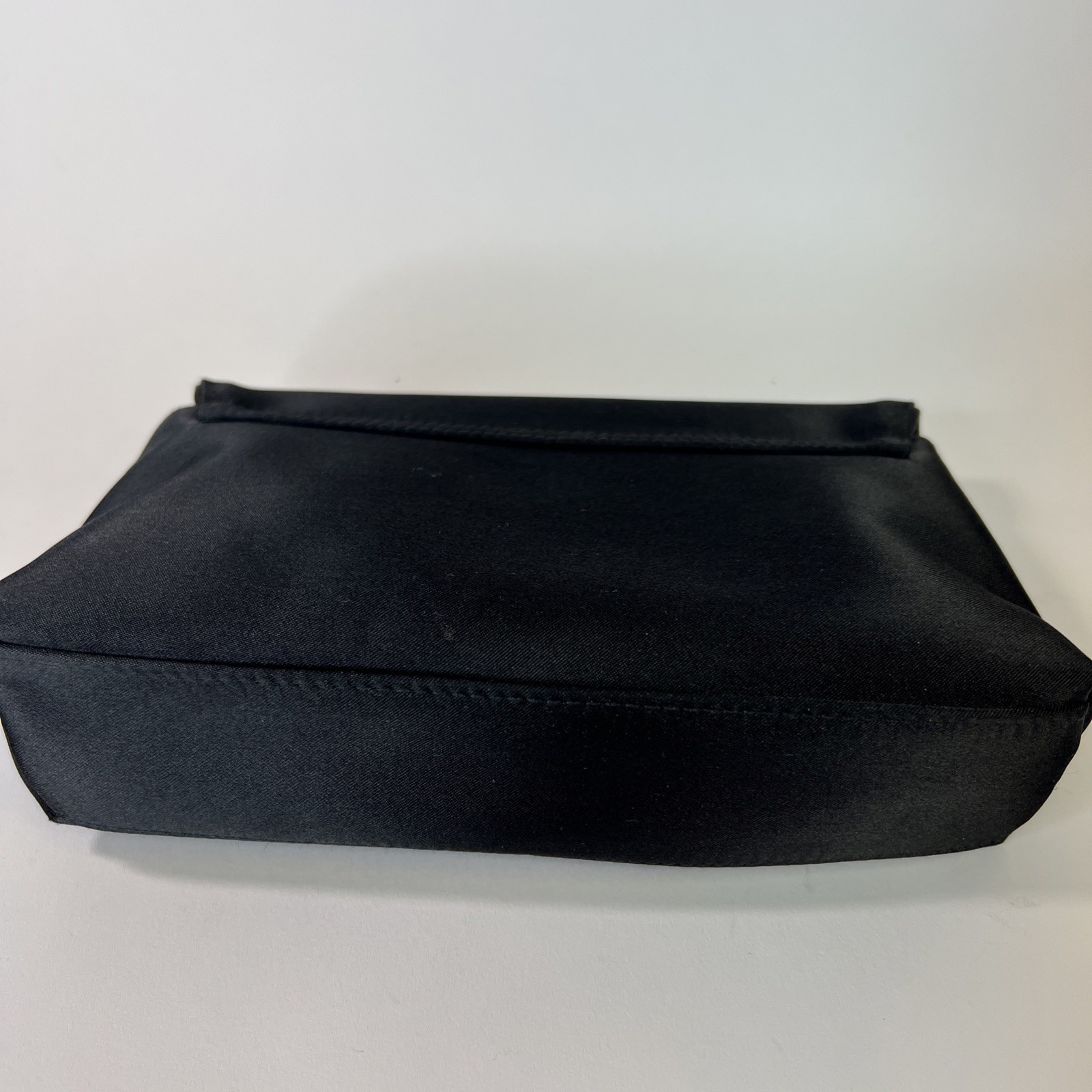 Chanel Parfums Black Satin Limited Edition Poly-Satin Zip & Flap Bag/Clutch