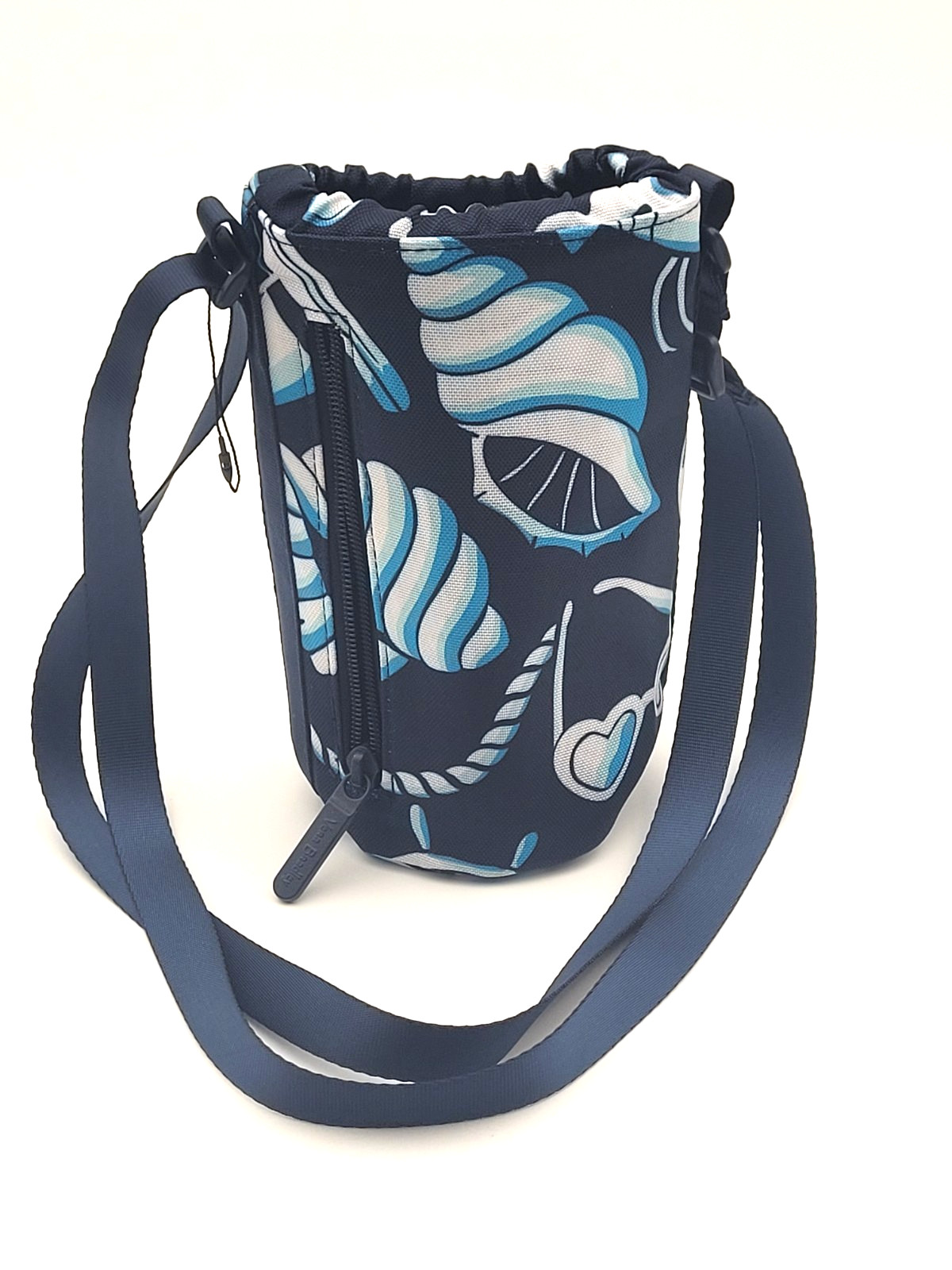 Vera Bradley Lighten Up Crossbody Water Bottle Holder Shore Enough Blue Shells