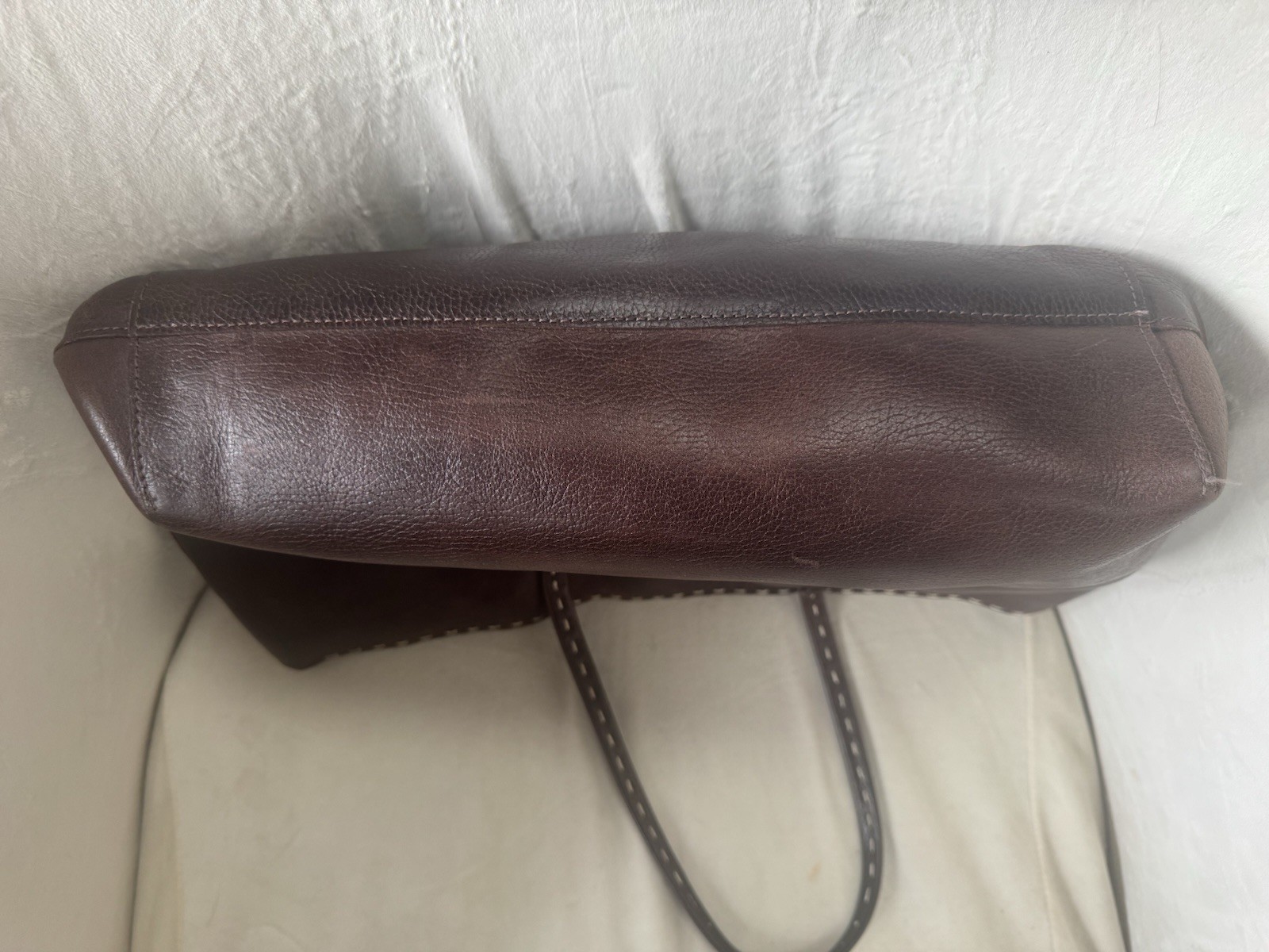 CARLA MANCINI￼￼ Supple Hand Made Chocolate Brown Leather Handbag Purse Bag Tote