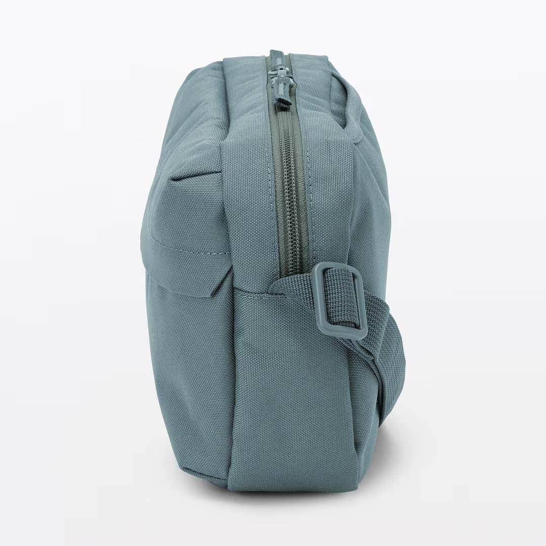 In Stock Muji Water-repellent recycled polyester shoulder bag with back pocket