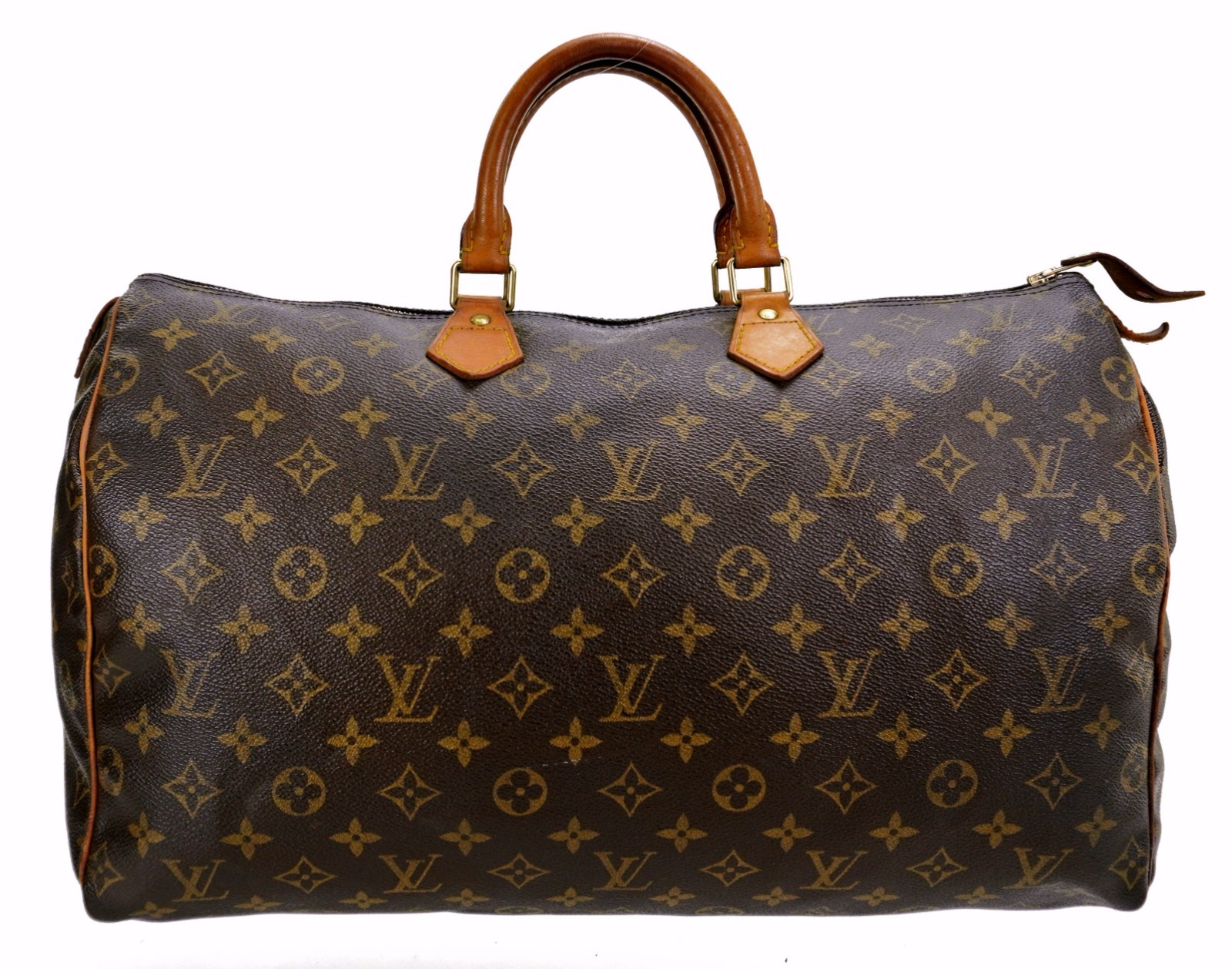 Authentic LOUIS VUITTON LV Monogram Leather Speedy 40 Tote Bag France