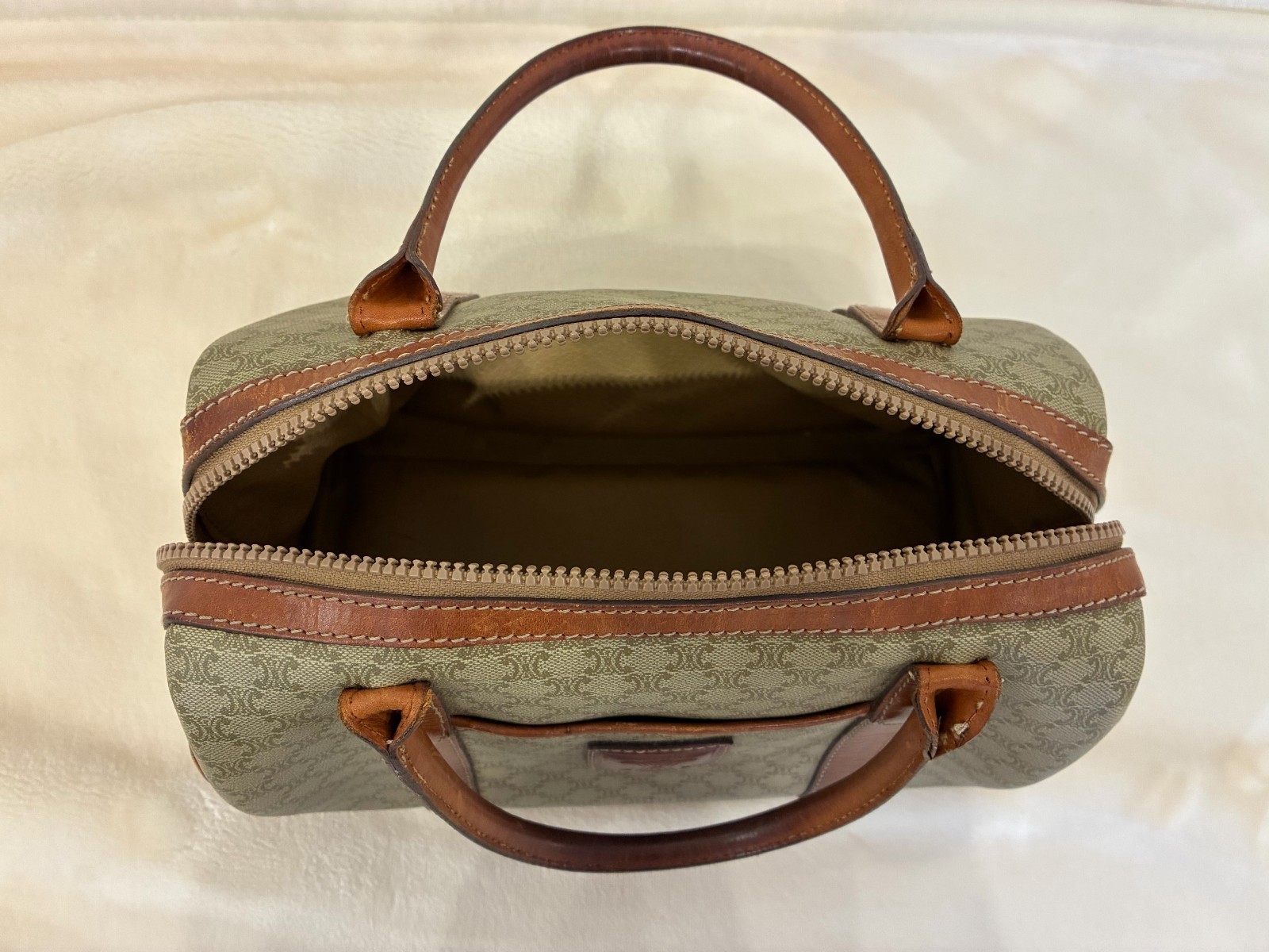 Celine Vintage Macadam Mini Boston Bag PVC Leather Authentic