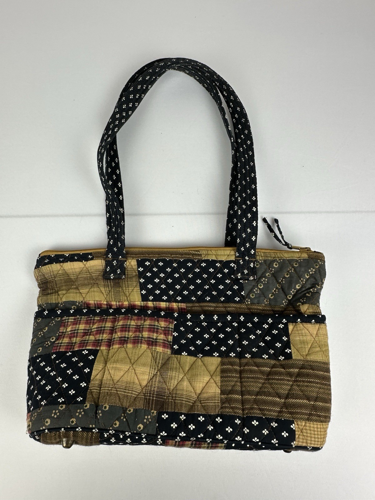 Bella Taylor Quilted Patchwork Shoulder Handbag American Flag Detail