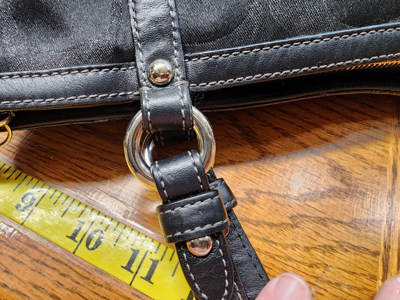 COACH #12905 Black Signature “C” Studded Lurex Tote – 9