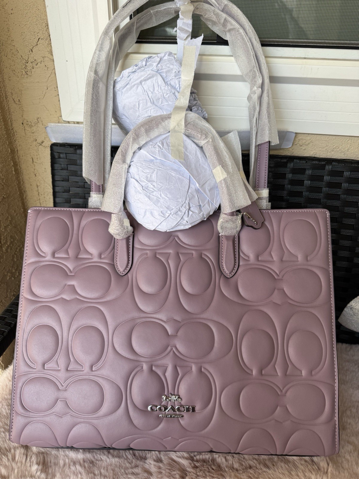 Coach CY672 Large Maggie Tote Bag jasmine NWT in Light Purple
