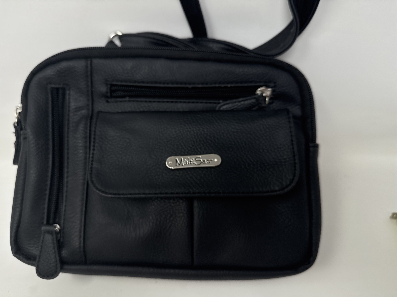 Multi Sac Zippy Triple Compartment Crossbody Bag / Black EUC