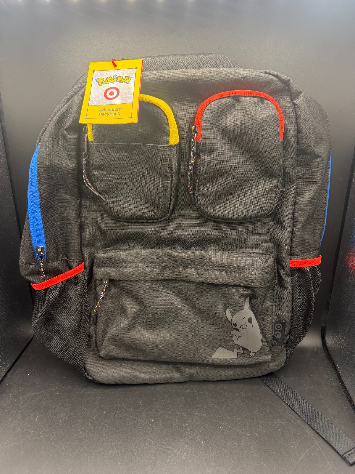 NWT Pokémon x Target Adventure Backpack Bag Exclusive Black Blue Red Yellow
