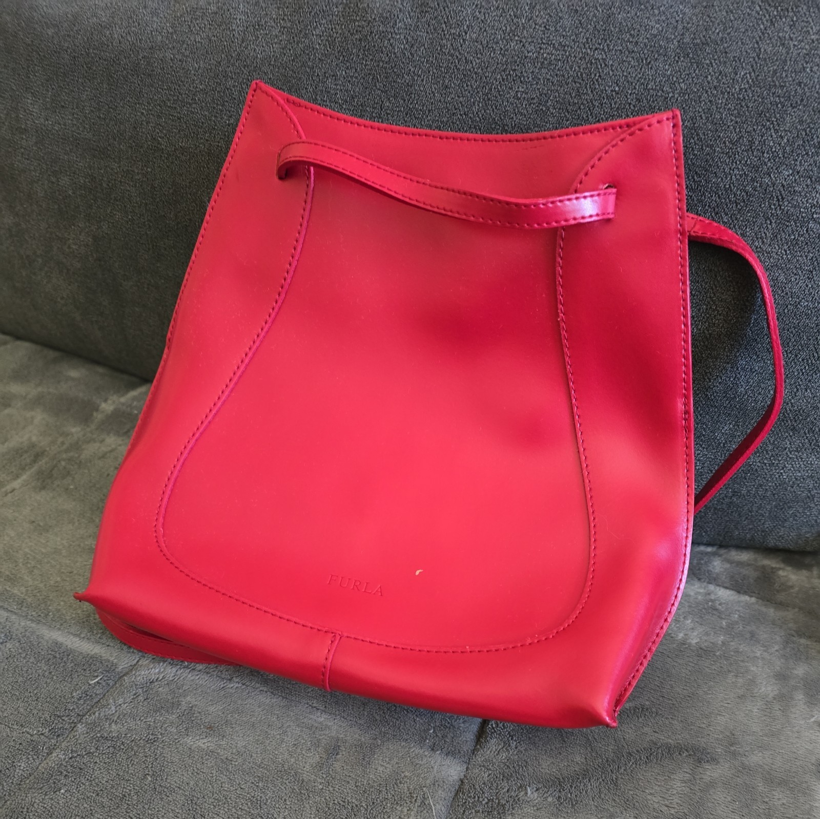 Vintage Red Furla Backpack Purse