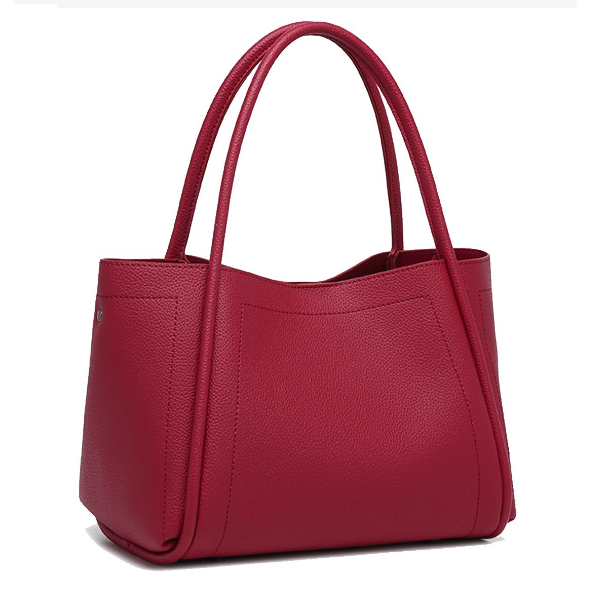 Stylish Versatile Tote Bag Casual PU Leather Top Handle Bag Retro Shoulder Bag