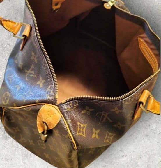 LOUIS VUITTON Monogram Canvas Speedy Bag Nume Leather Trim 34cm L 25cm H 17cm W