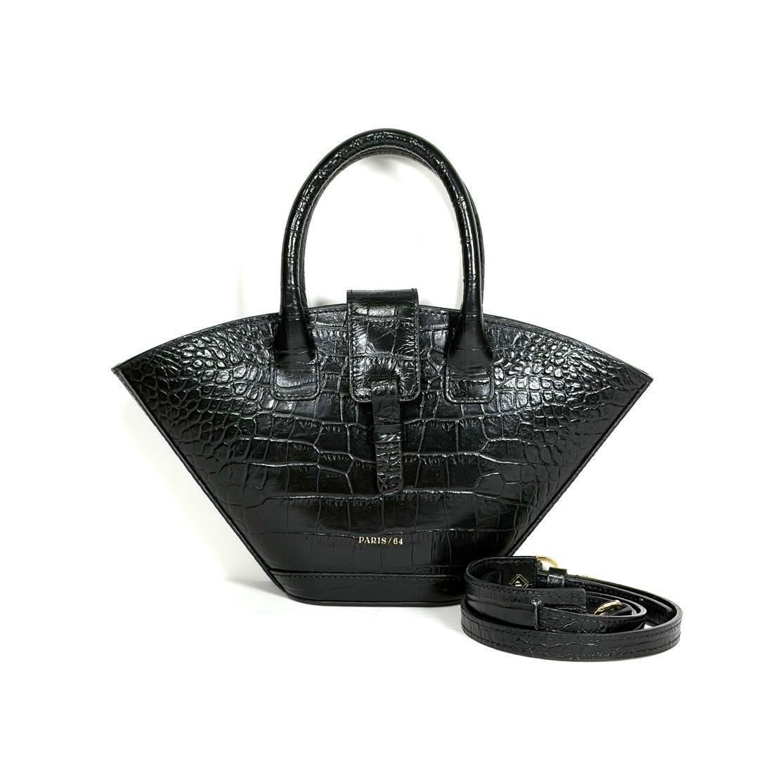 PARIS 64 Mini Lumiere Handbag Purse w/Shoulder Strap in BLK USED Good Condition!