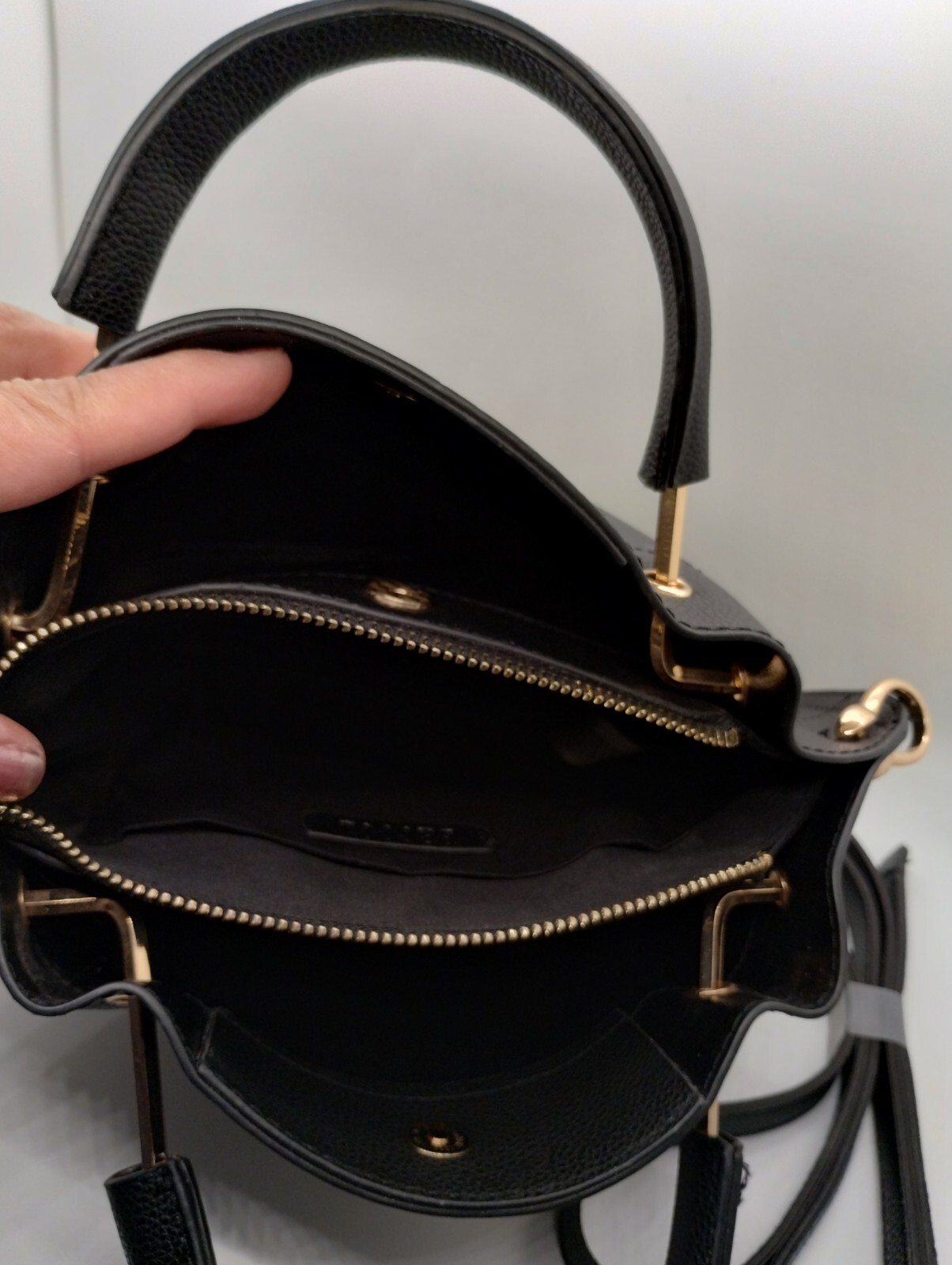 BECOOL Black Crossbody Purse Domed Satchel Handle Strap Vegan Leather Bag