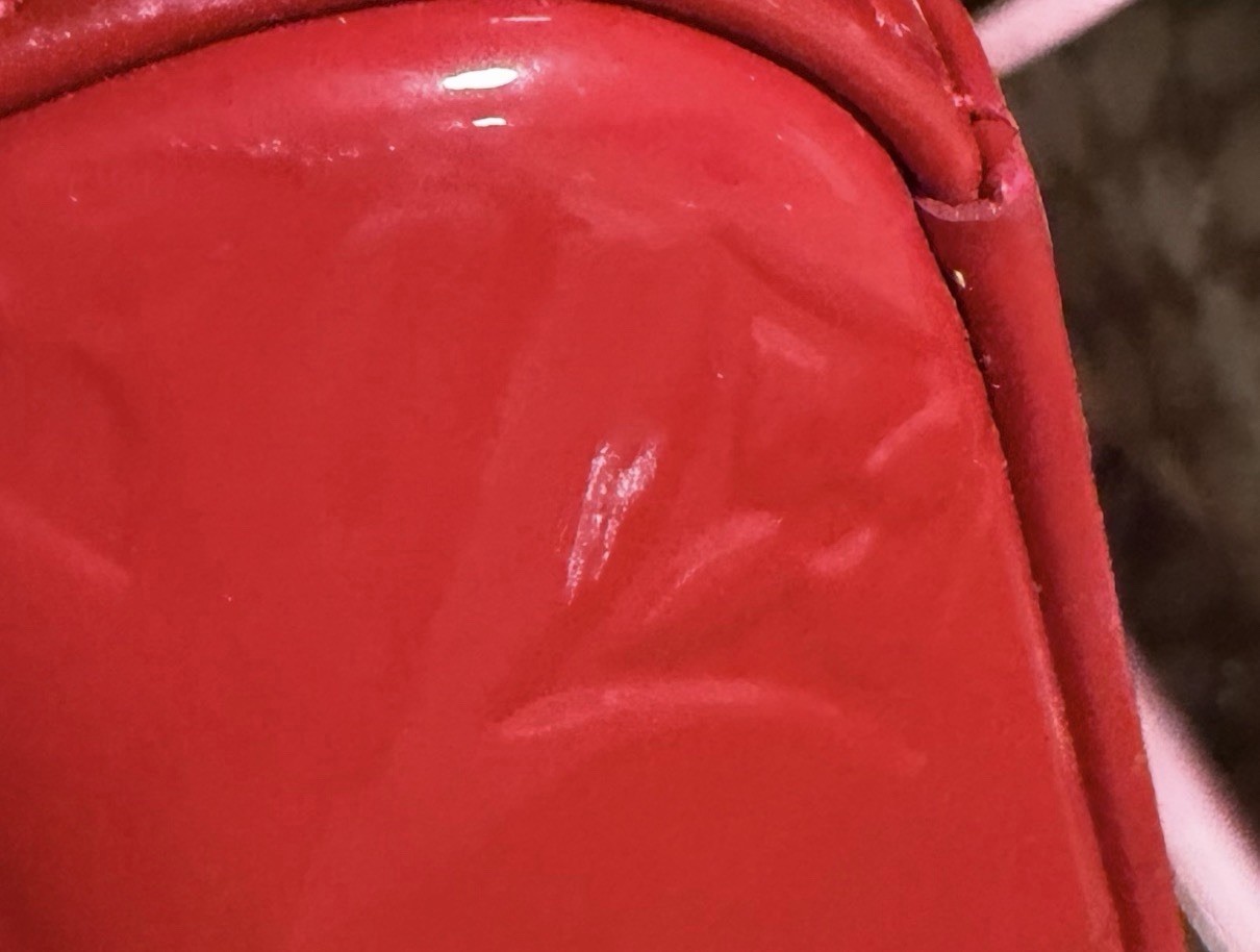 Louis Vuitton Monogram Vernis Brea MM Pomme D’Amour Red Handbag WITH COA