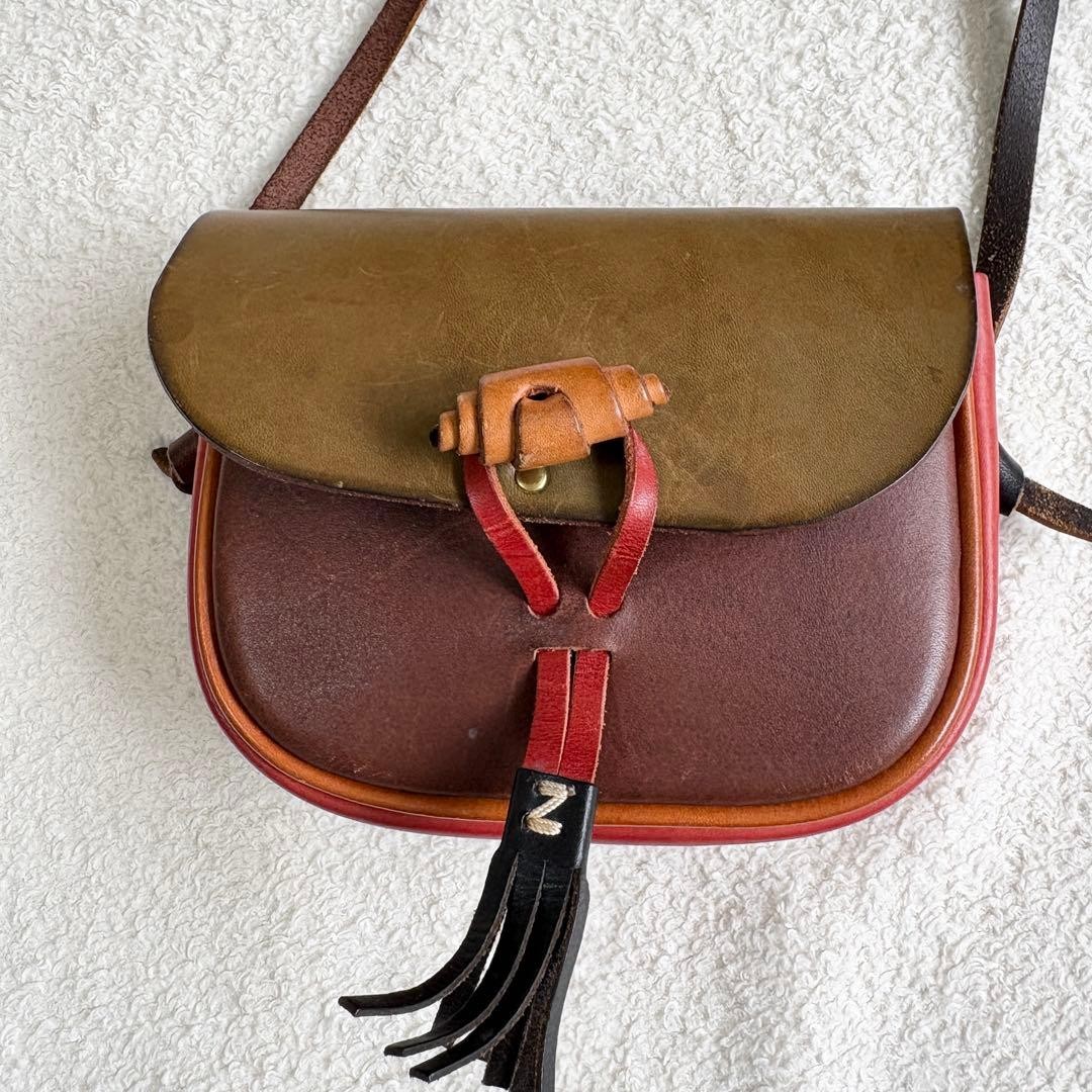 HERZ Multicolor Mini Pochette Shoulder Bag Fringed All-Leather Pre-owned