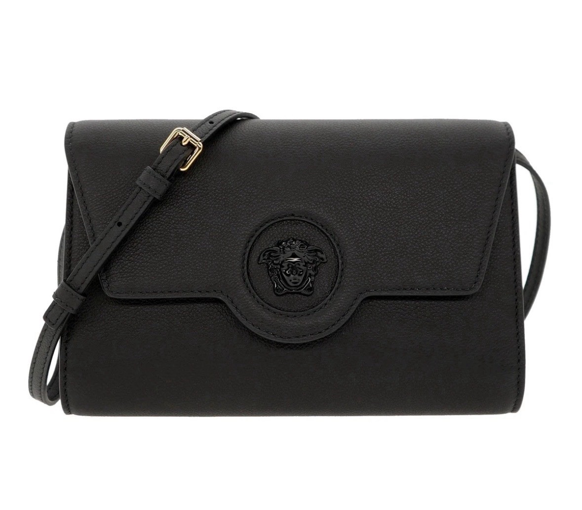 Versace Mini Bag Vitello Convertible Clutch Black $1500 Retail