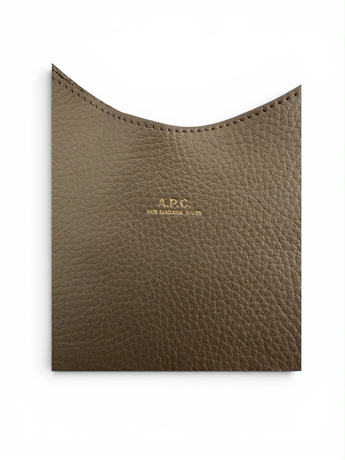 A.P.C. Le Neige Grained Leather Tote Bag in Dark Taupe