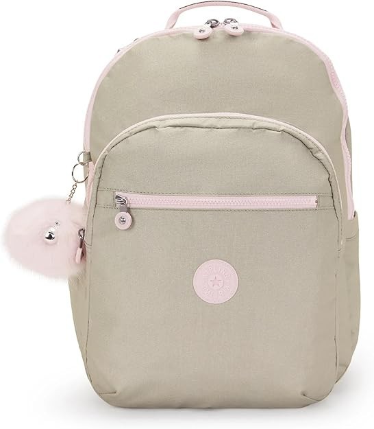 Kipling Seoul Extra Large 17″ Laptop Backpack in gold shimmer