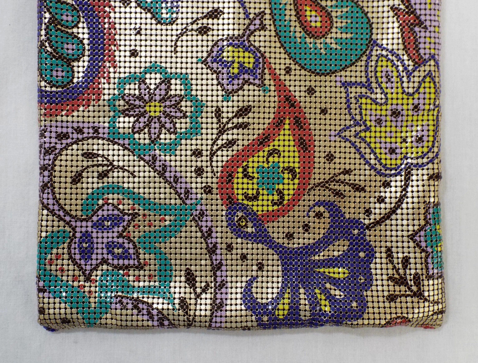 Vintage Whiting & Davis Paisley Mesh Purse Shoulder Bag Enamel & Gold PERFECT