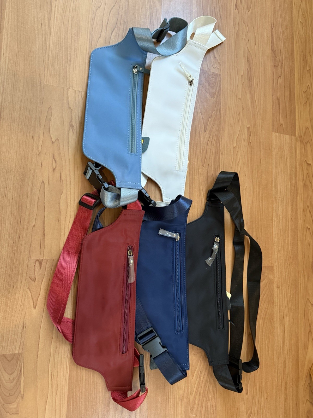 NWT COW-HIDE LEATHER Fanny pack Money Belt For Travel RED