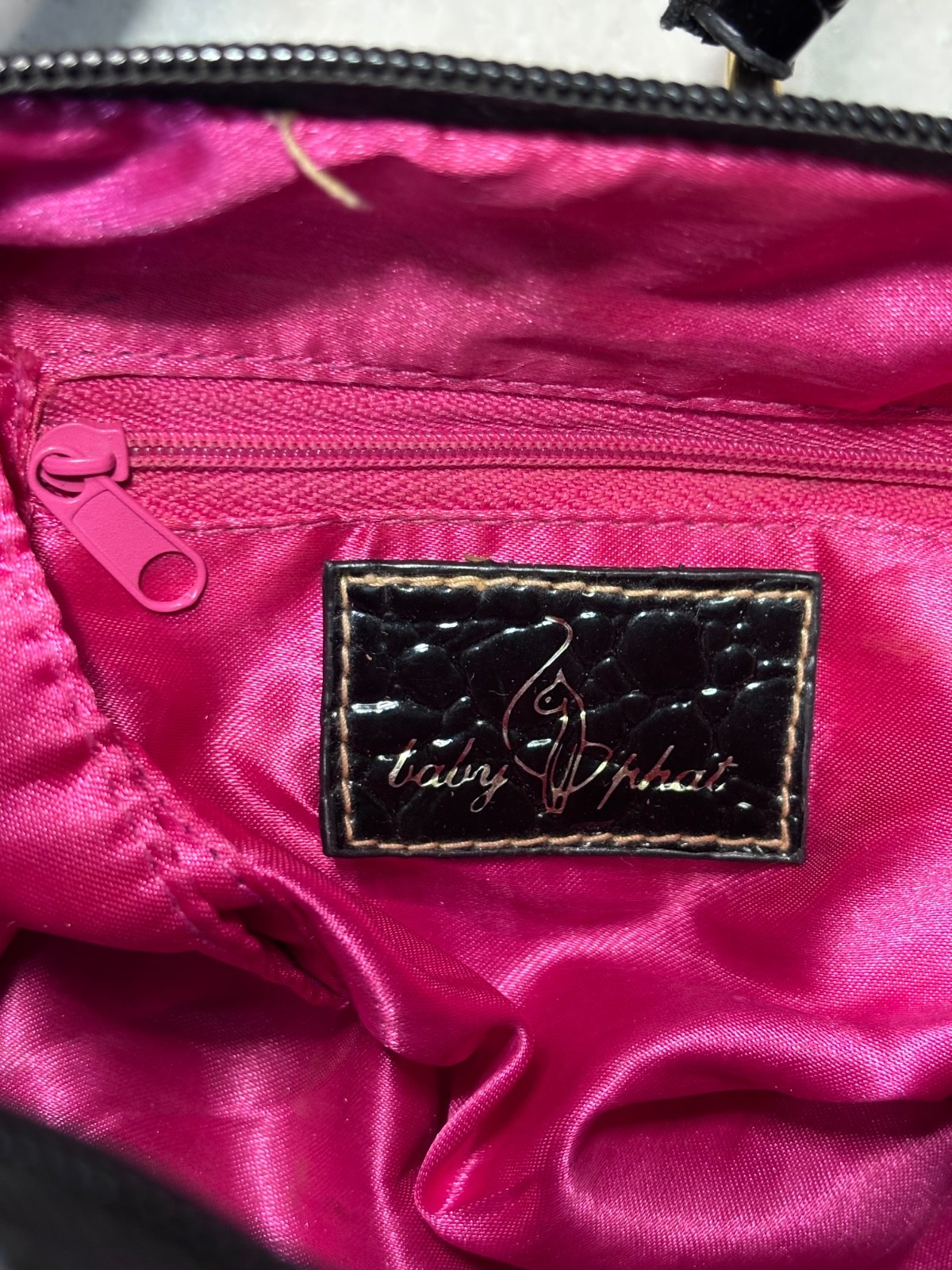 Authentic Baby Phat Feline Leopard Print Satchel Bag Y2K Cat Charm Purse