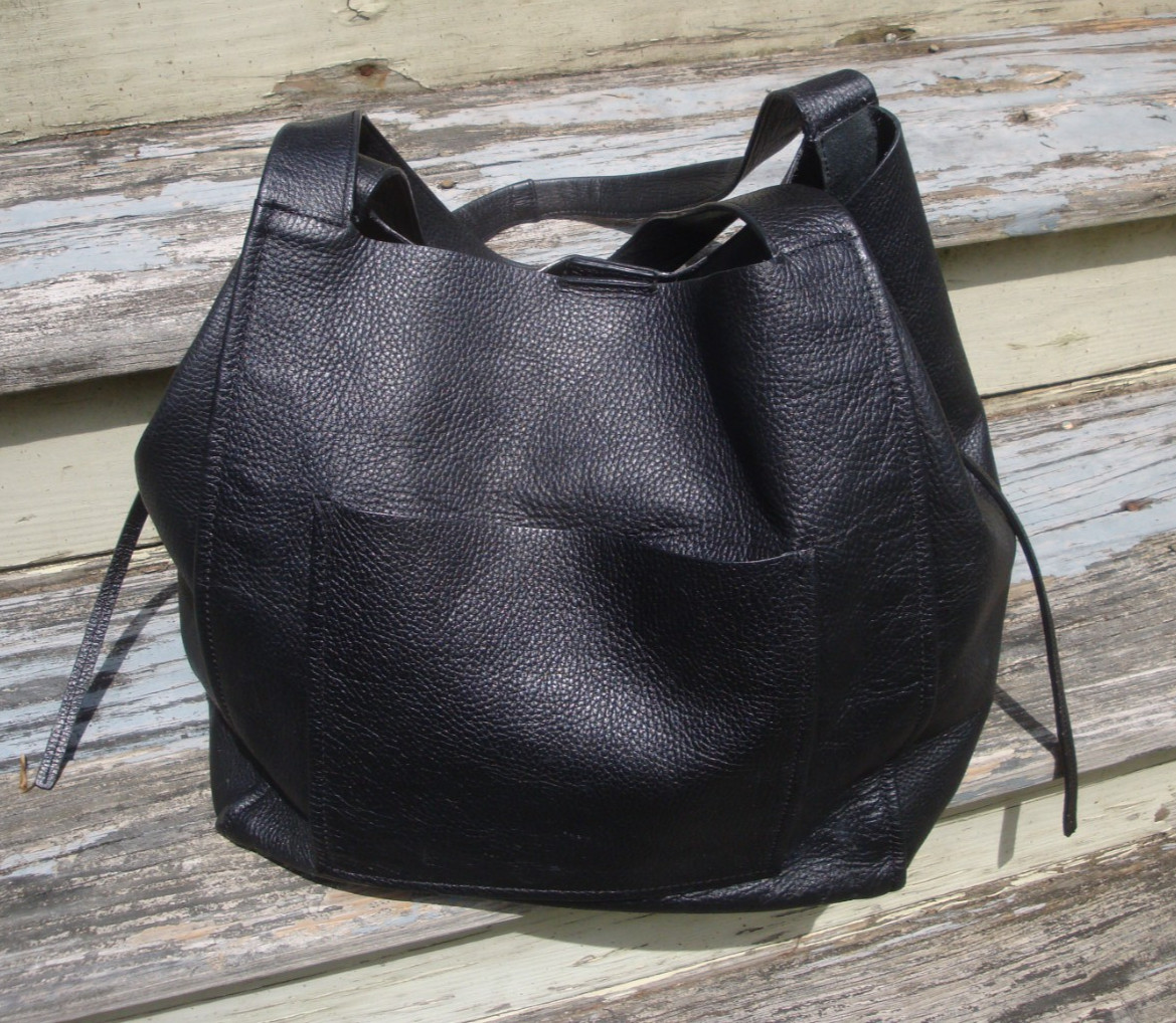ZARA BASIC Large Black Tote Shopper Hobo Shoulderbag Strong School Weekender Bag
