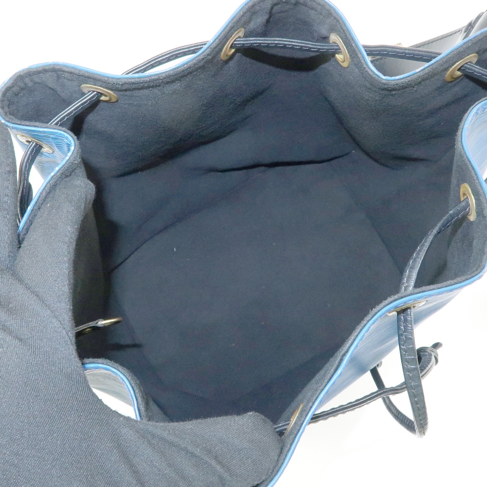 Louis Vuitton Epi Petit Noe Bicolor Shoulder Bag Blue Noir Ｍ44152 Auth Used F/S