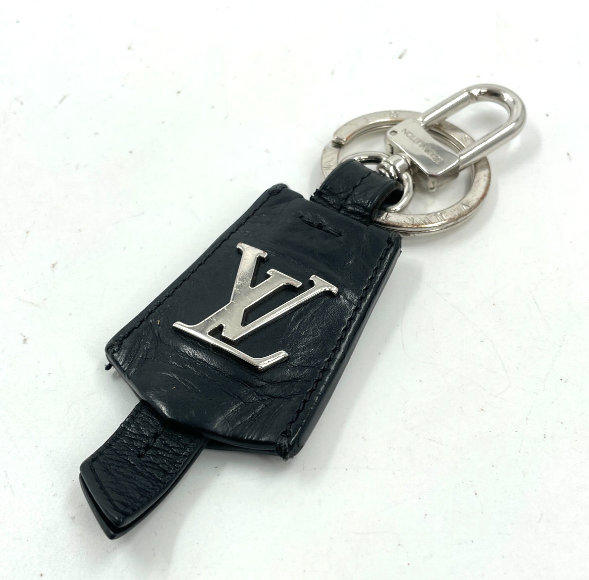 Auth LOUIS VUITTON Clochette Key Holder Black M68020 Silver Plated SKB470