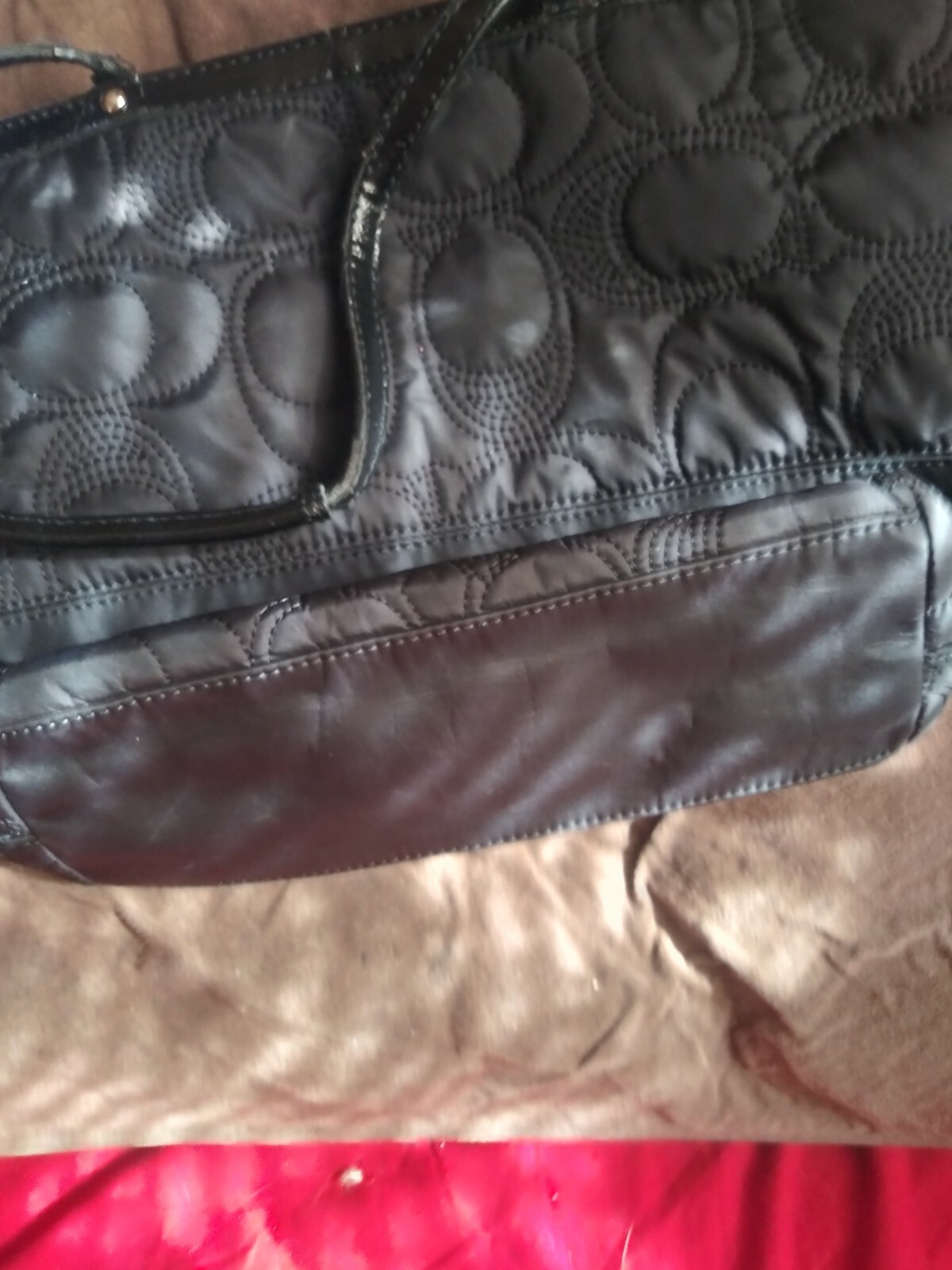 9″x 14″ approx. Authentic Black Tote Bag In Great Condition Inside & Out
