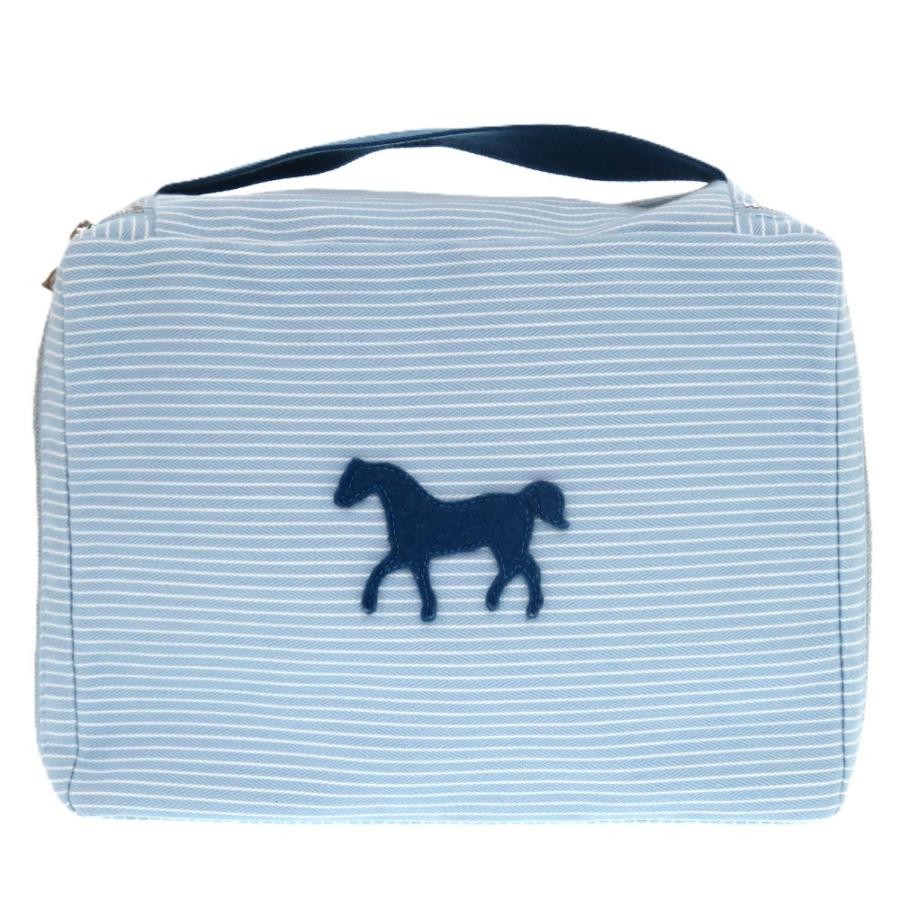 HERMES Bag: Cabriole To Go MM White/Blue W25H19D9cm w/box;