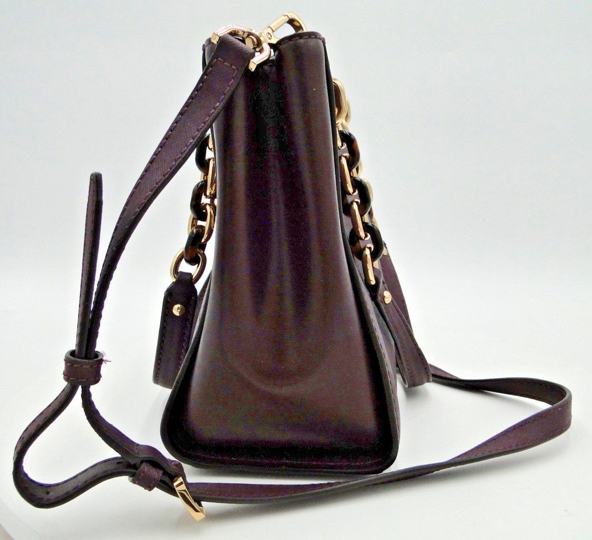 Michael Kors Purple Perforated Scalloped Leather Sofia Tote