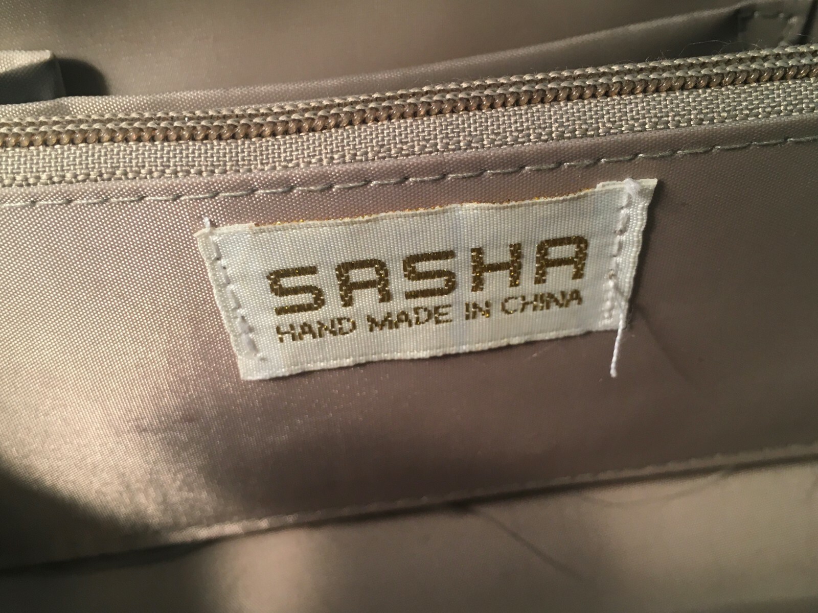 Sasha Gold Satin Silver-toned Metal Frame Evening Purse Bag Chain Strap VINTAGE