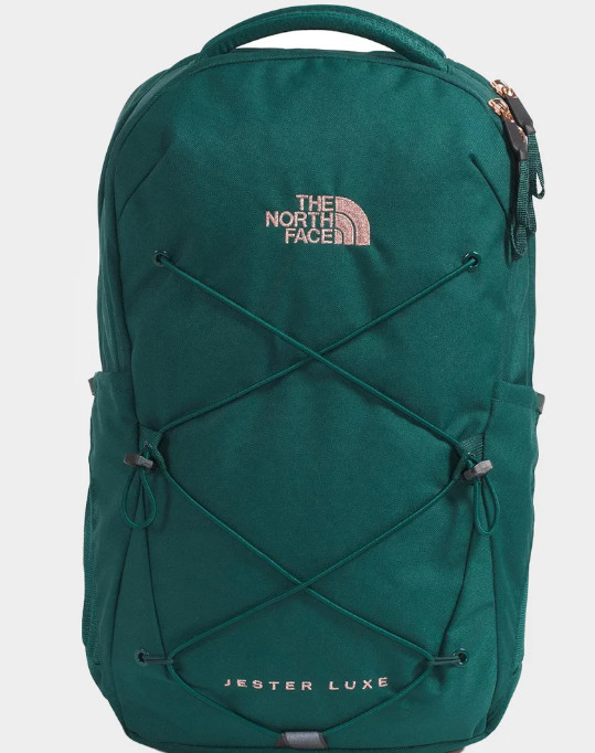 New w/ The North Face Jester Luxe Women’s Backpack Deep Nori Burnt Coral 27L Bag