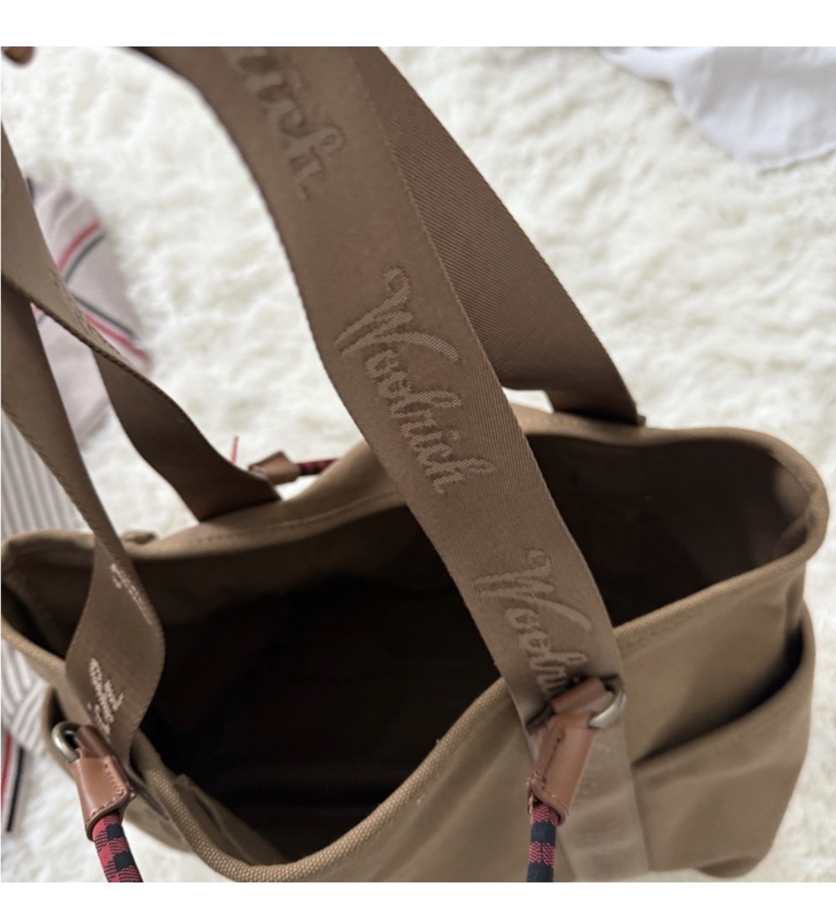 Woolrich Tan Shoulder Bag with Brown Accents