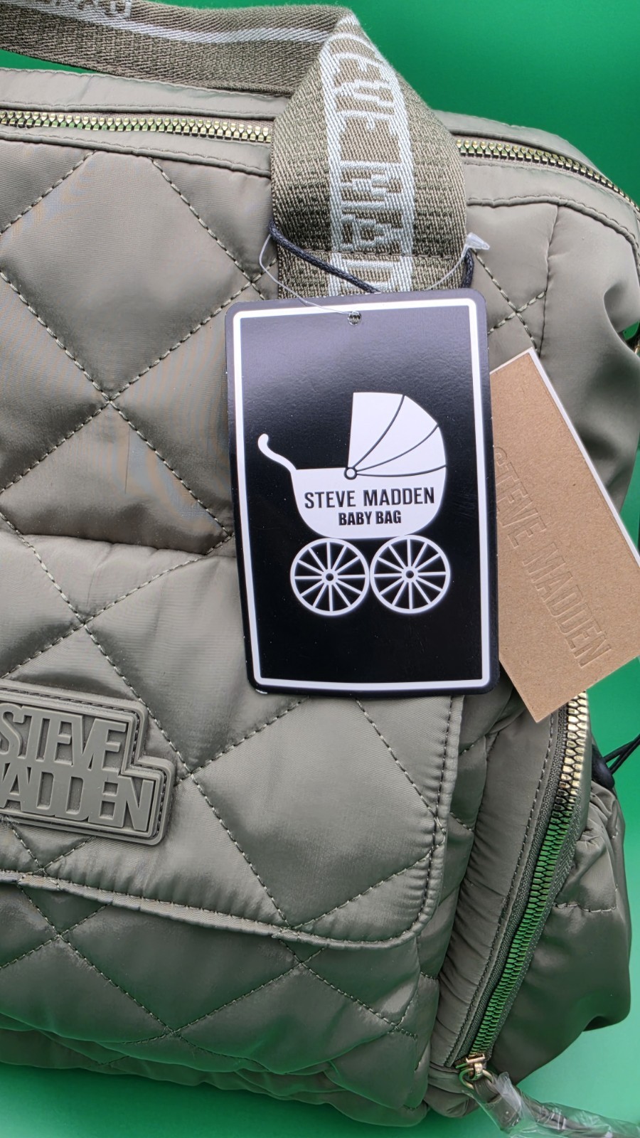 Steve Madden Baby Bag Olive Green Backpack Model DD382315 NEW