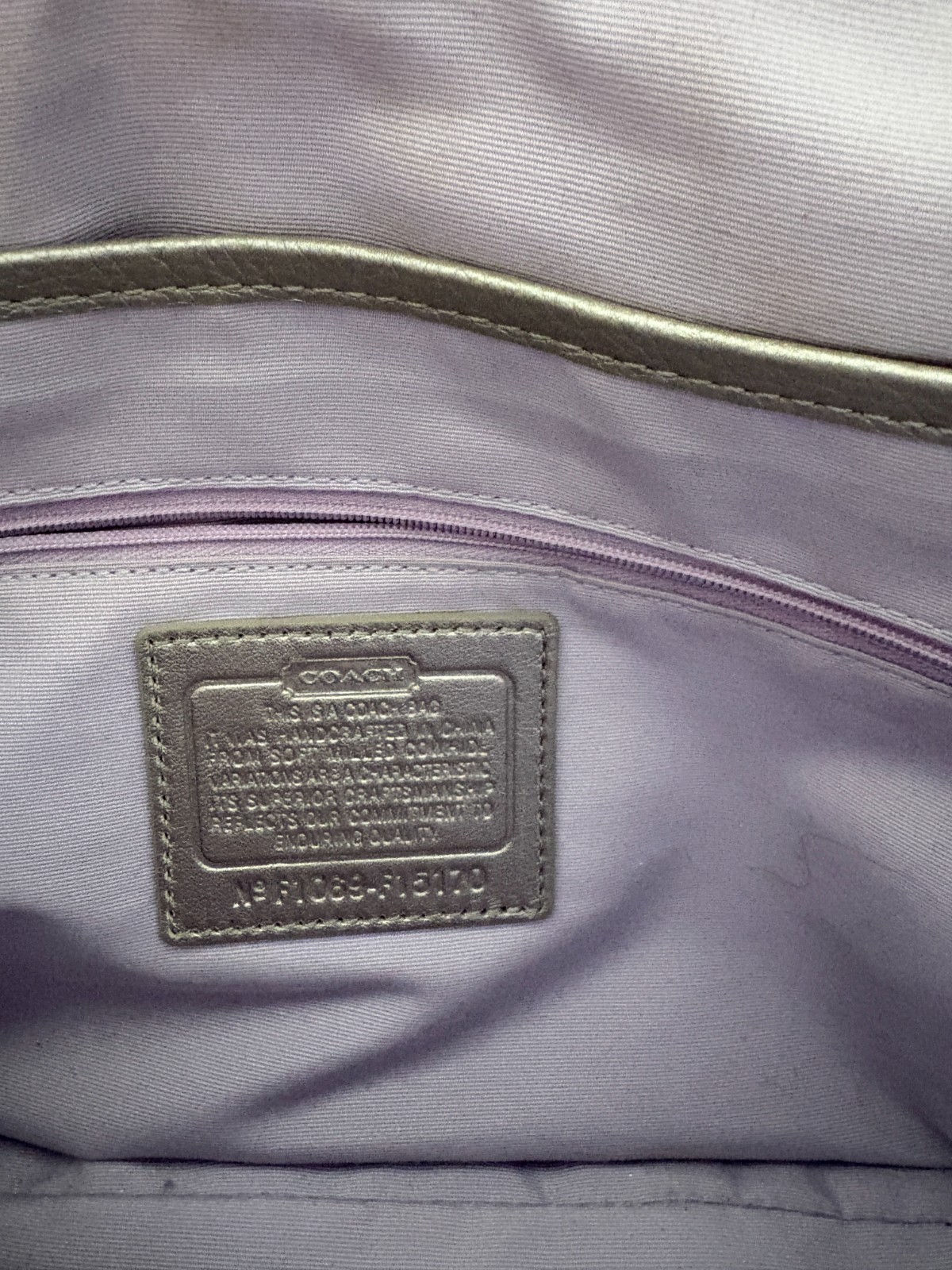 2-COACH Carryall Gray Pebble Leather Satchel and COACH Legacy Flap Silver Purse