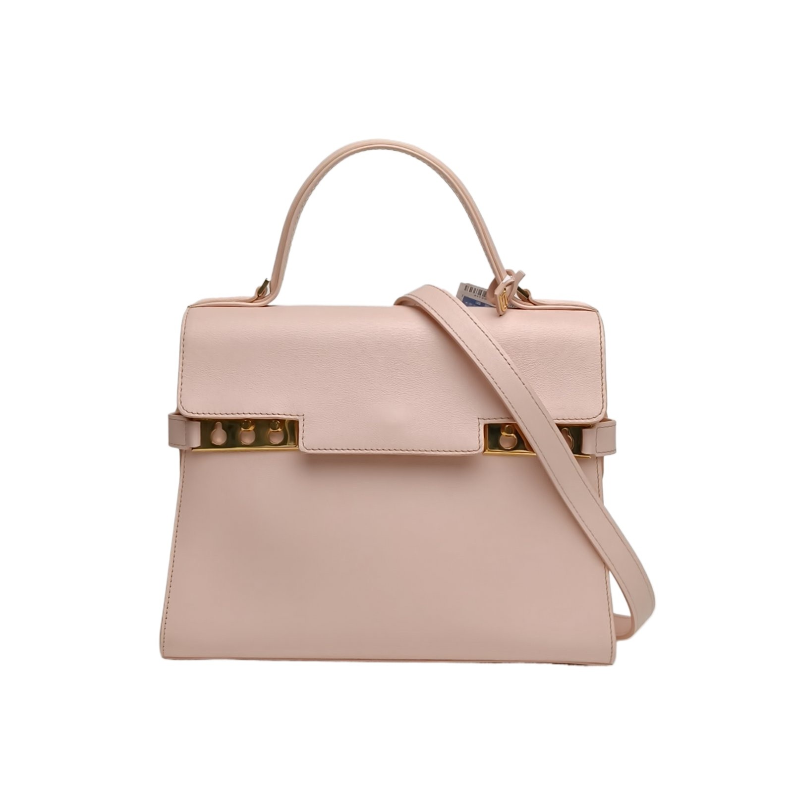 DELVAUX Tempete Medium 27.5cm Blush Pink Calfskin Shoulder Bag Good Condition