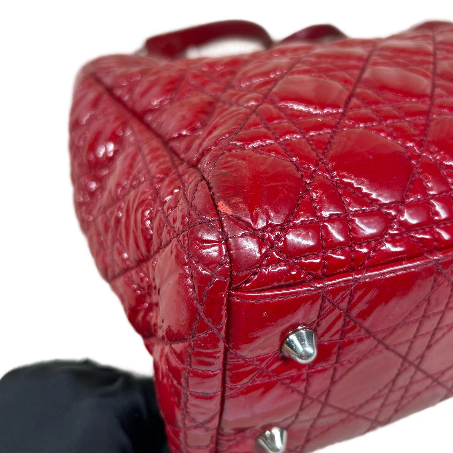 Dior Large Dior Soft Shopping Tote Red Patent Calfskin (dh071526b2r)