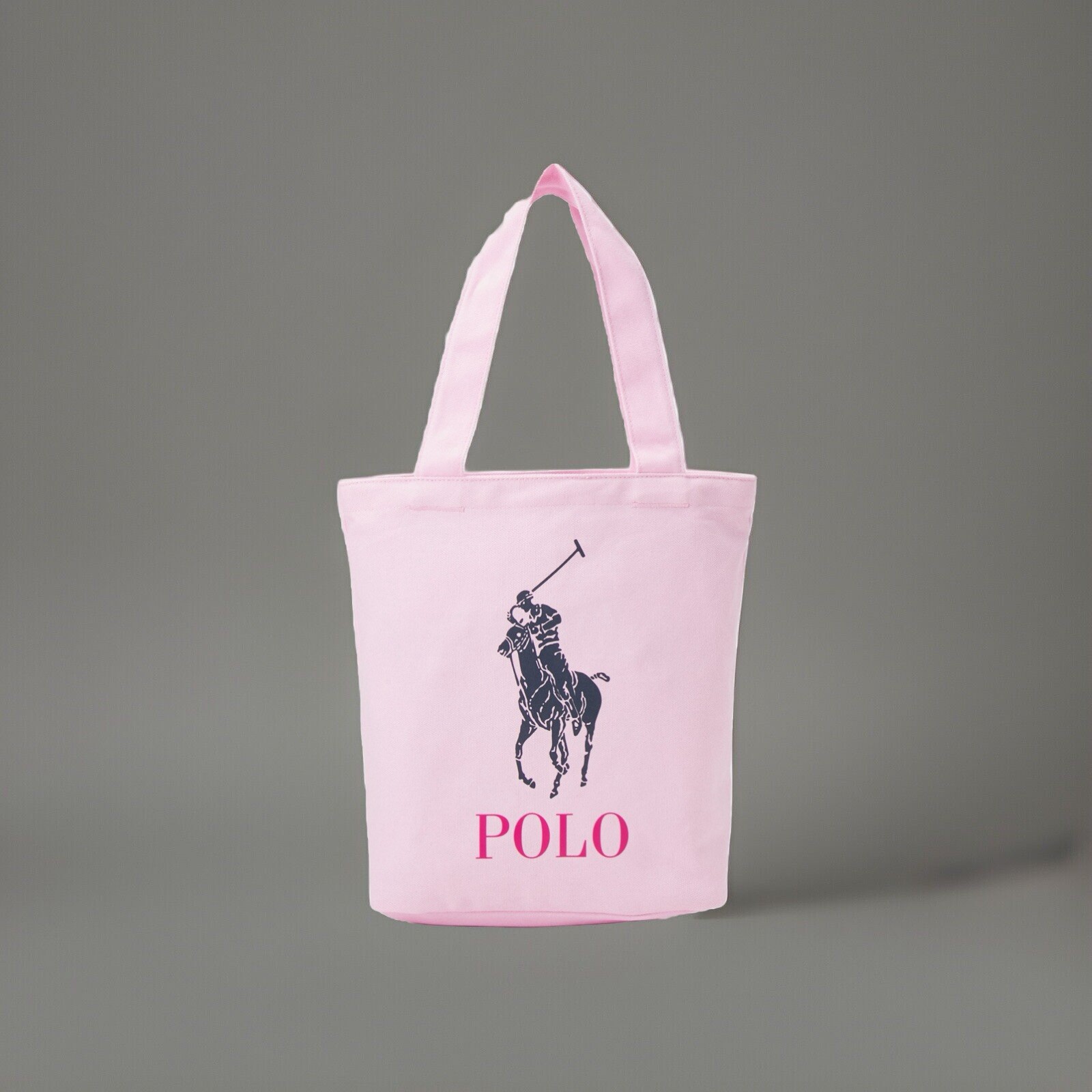 Polo Ralph Lauren Equestrian Polo Player Tote Canvas Bag Carmel Pink NWT