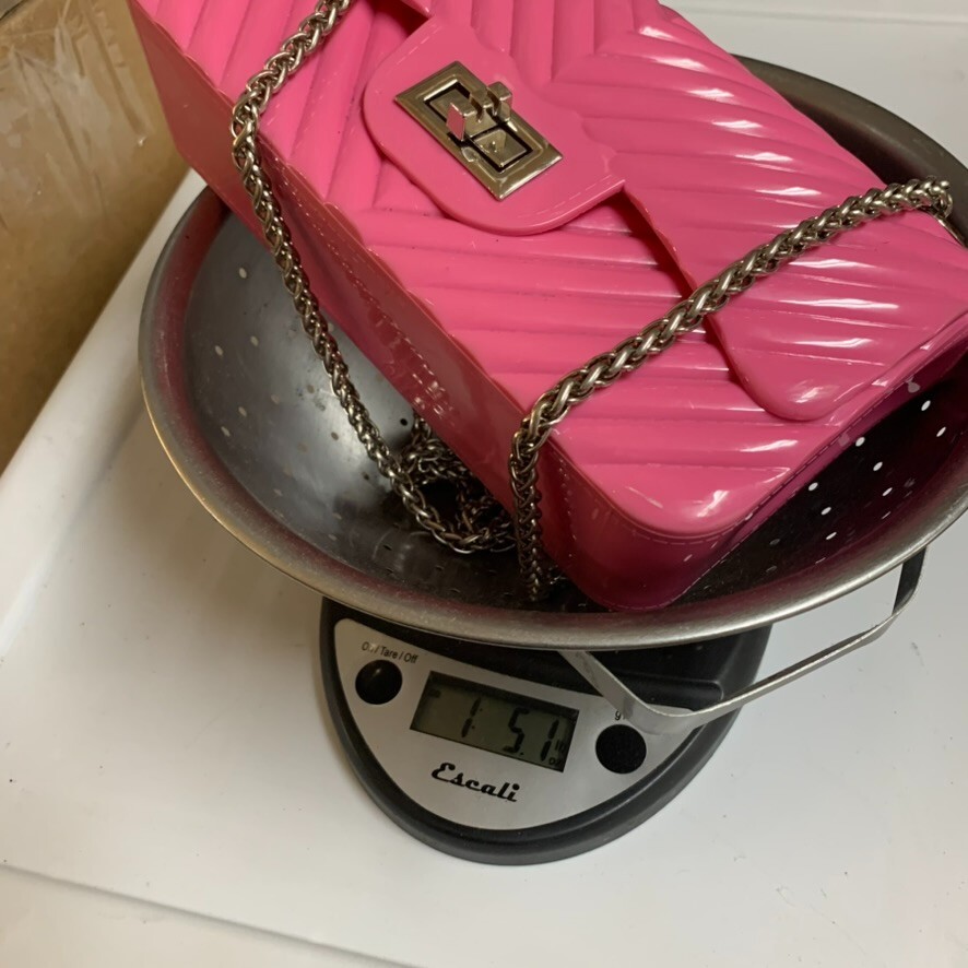 Forever 21 Purse Pink Barbie Core Crossbody Bag Small Mini Plastic with Chain