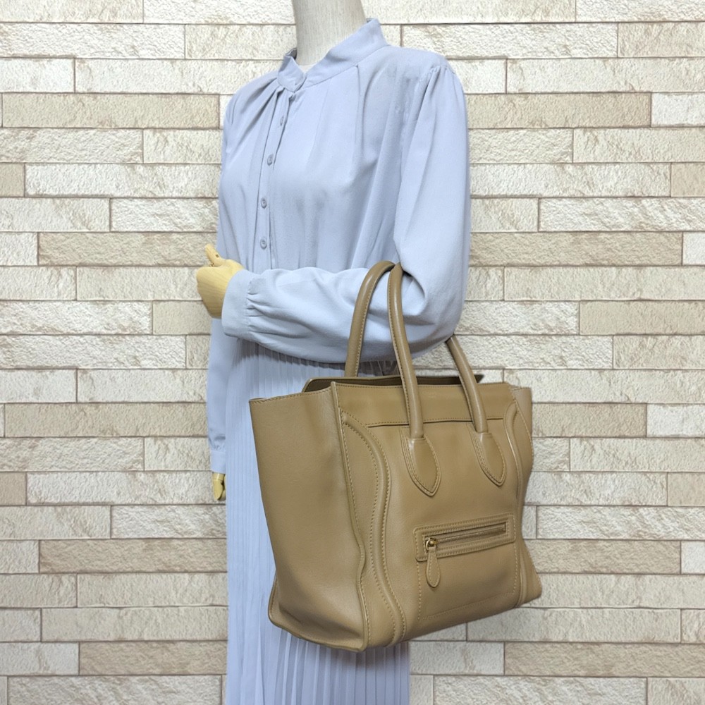 CELINE Handbag leather Luggage Mini Shopper used