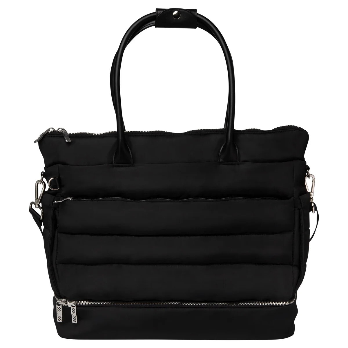 New iPack Puffy Fashion Tote Bag, Choice Cream/Black, 17.3″Wx19.3″Lx6.1″H Viral