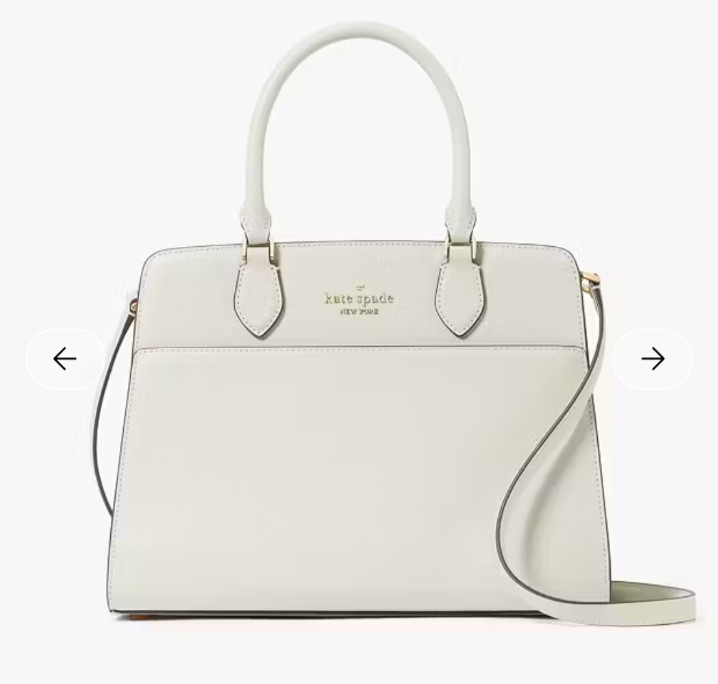 NWT Kate Spade New York Madison Medium Satchel Shoulder Bag Tote Crossbody White