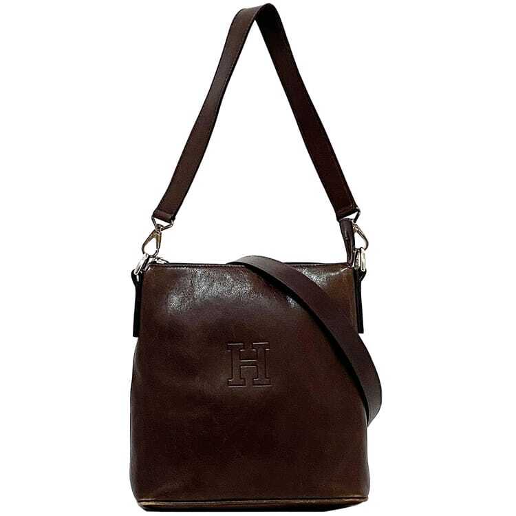 HIROFU 2-way bag ec-21537 Brown Good Condition Leather Used HIROFU Zipper