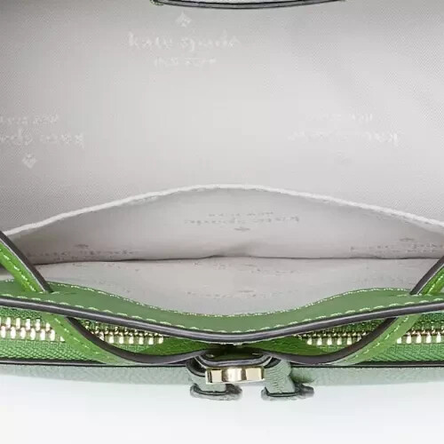 Kate Spade Kristi Medium Flap Backpack Turtle Green Leather KA695 NWT $379 FS